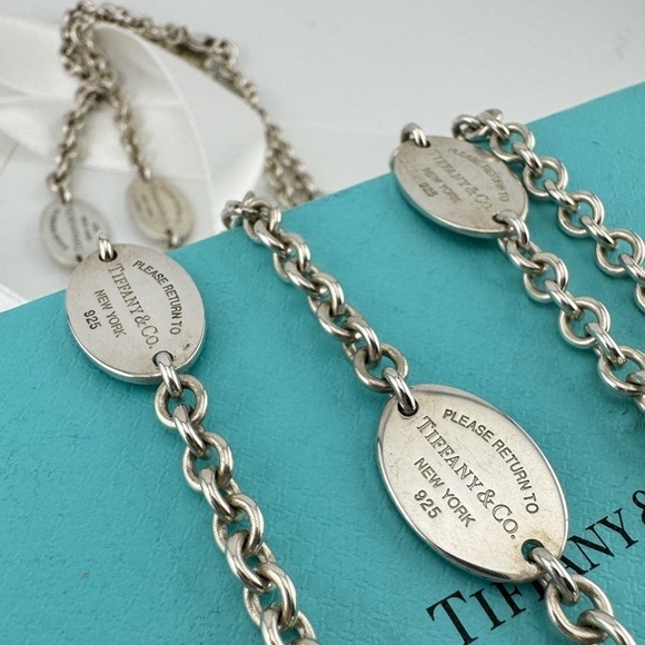 RARE Tiffany & Co. Return to Tiffany® Oval Tag Station Necklace 55” - Picture 6 of 10